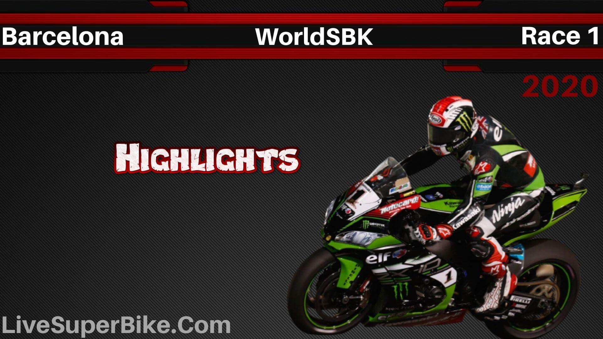 Barcelona WorldSBK Race 1 Highlights 2020
